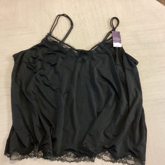 Cacique Other - NWT Cacique Black Cami Lace Top (TOP ONLY) from 2-PC NIGHTIE SET SZ 26/28 $65